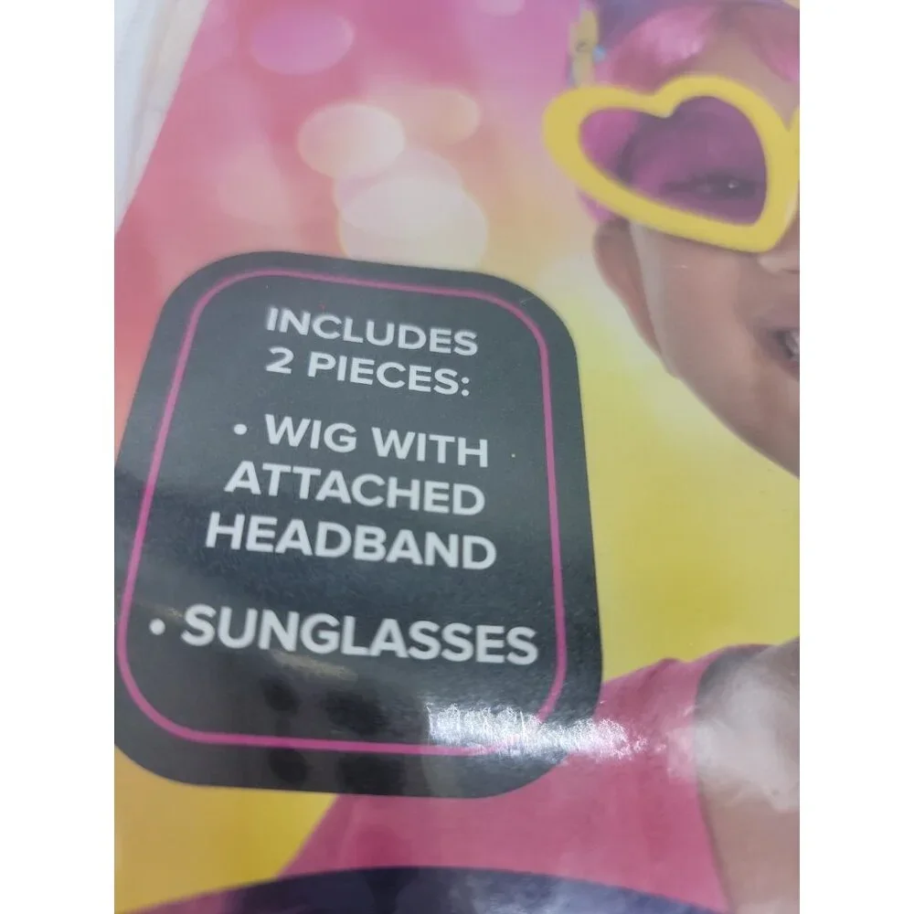 DreamWorks Trolls World‎ Tour Poppy Melody Wig With Headband And Glasses Kit